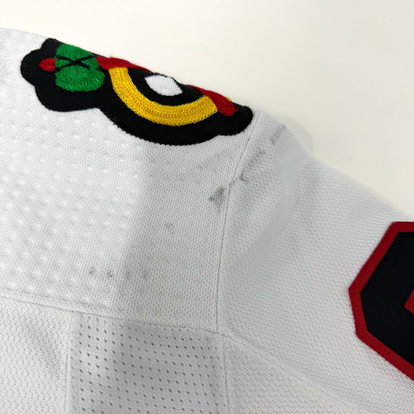 Caleb Jones #82 Away Chicago Blackhawks Game Worn Jersey 2022-2023, Set 1 | Size 58 | 895-25512