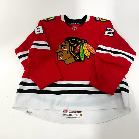 Caleb Jones #82 Home Chicago Blackhawks Game Worn Jersey 2022-2023, Set 2 | Size 58 | 3346-25509