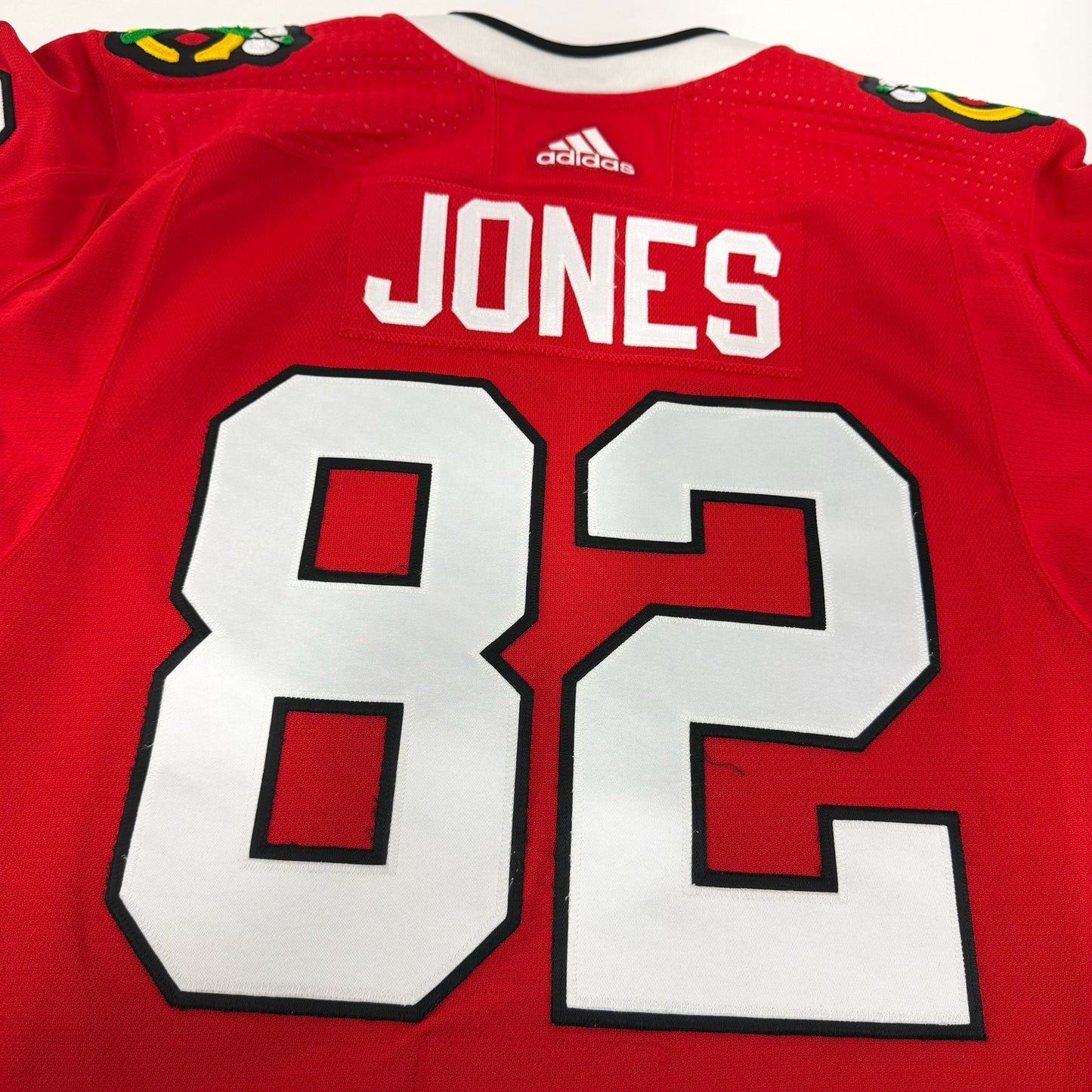 Caleb Jones #82 Home Chicago Blackhawks Game Worn Jersey 2022-2023, Set 2 | Size 58 | 3346-25509
