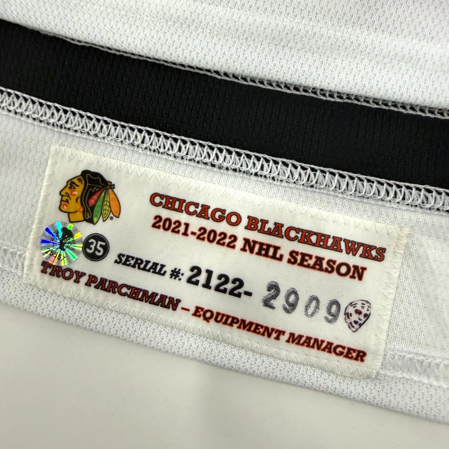 Mike Hardman #86 Away Chicago Blackhawks Game Worn Jersey 2021-2022, Set 1 | Size 58 | 2909-25557