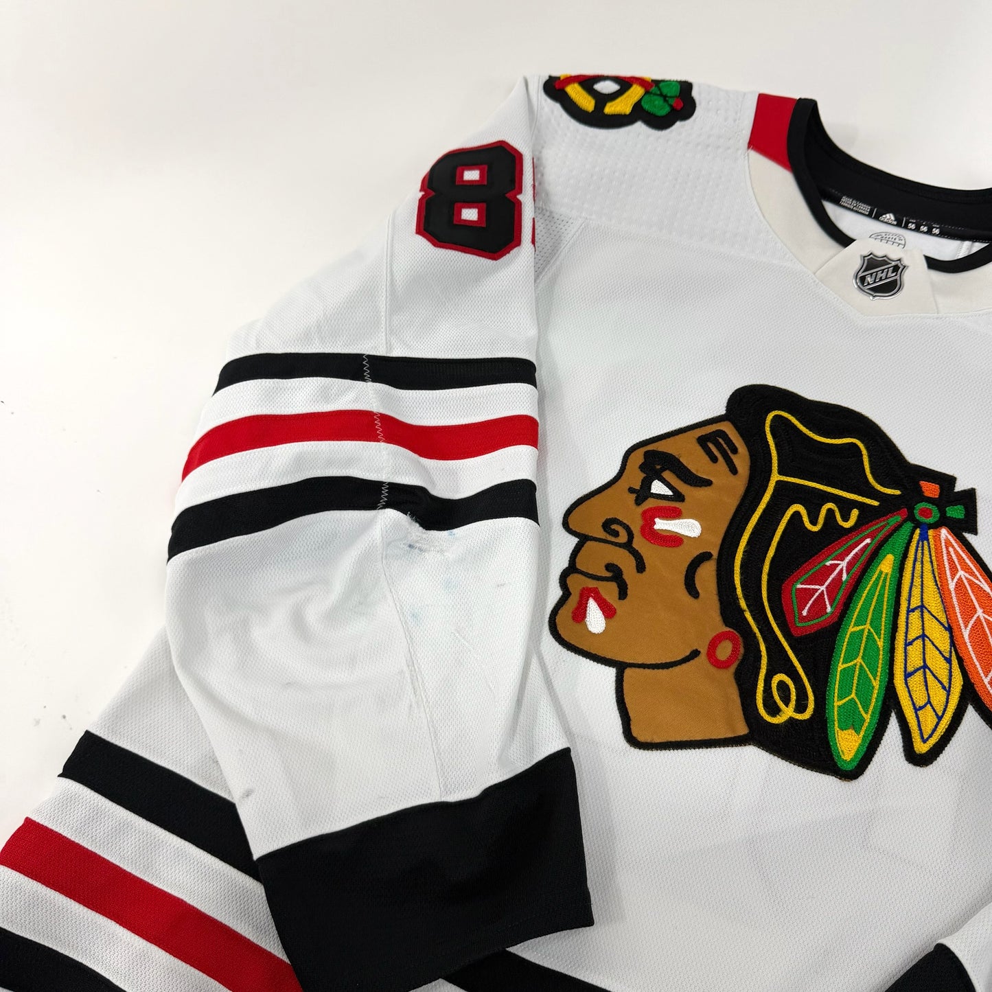 Andreas Athanasiou #89 Away Chicago Blackhawks Game Worn Jersey 2022-2023, Set 1 | Size 56 | 8231-25510