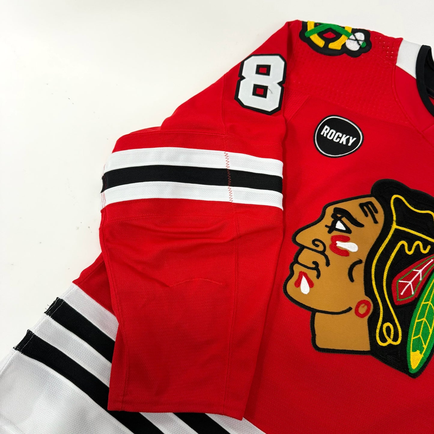 Andreas Athanasiou #89 Home Chicago Blackhawks Game Worn Jersey 2023-2024, Set 2 | Size 56 | 8782-25594