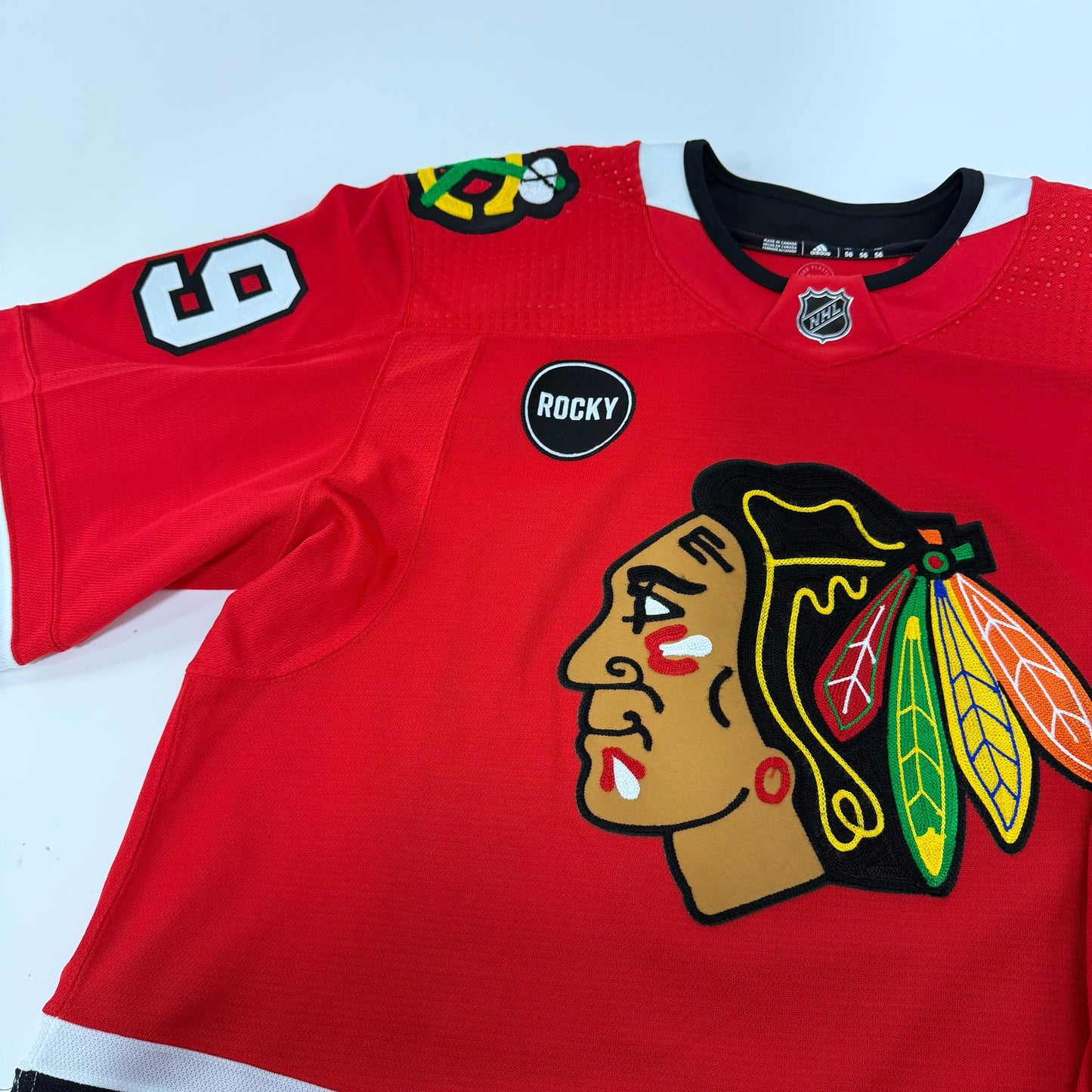 Andreas Athanasiou #89 Home Chicago Blackhawks Game Worn Jersey 2023-2024, Set 2 | Size 56 | 8782-25594