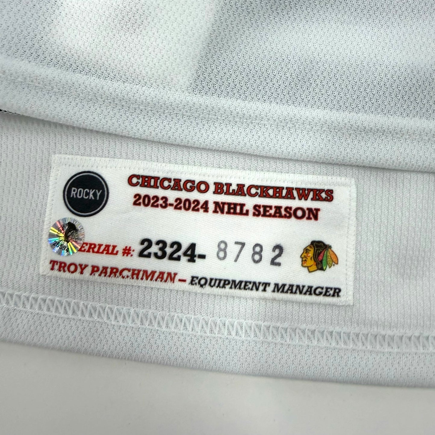 Andreas Athanasiou #89 Home Chicago Blackhawks Game Worn Jersey 2023-2024, Set 2 | Size 56 | 8782-25594