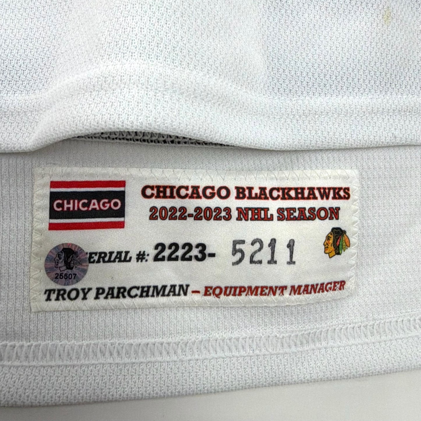 Andreas Athanasiou #89 Home Chicago Blackhawks Game Worn Jersey 2022-2023, Set 2 | Size 56 | 5211-25507