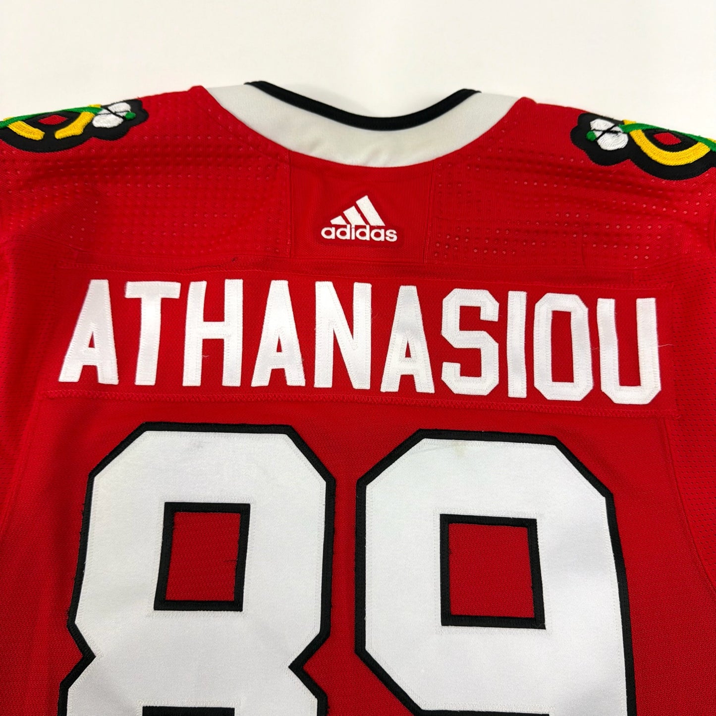 Andreas Athanasiou #89 Home Chicago Blackhawks Game Worn Jersey 2022-2023, Set 2 | Size 56 | 5211-25507
