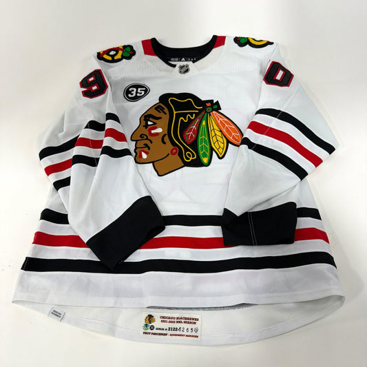 Tyler Johnson #90 Away Chicago Blackhawks Game Worn Jersey 2021-2022, Set 1 | Size 54 | 6265-25558