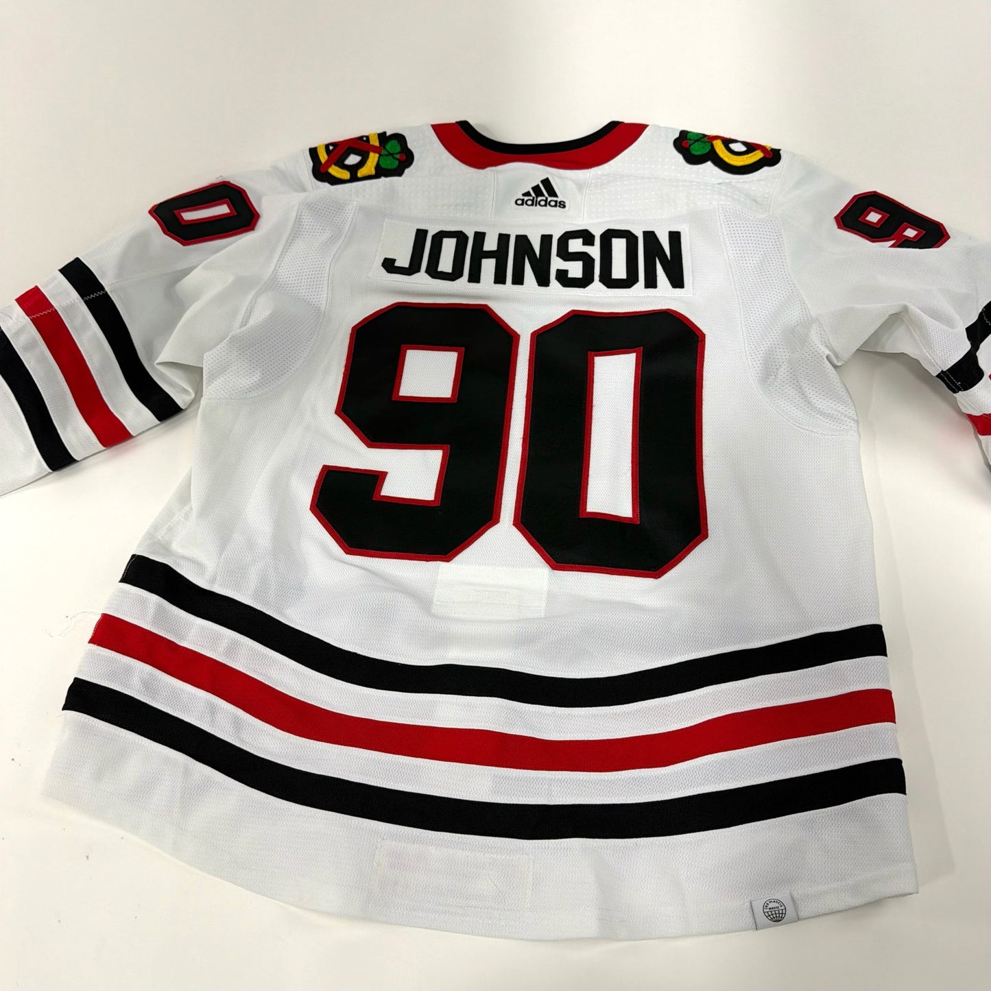 Tyler Johnson #90 Away Chicago Blackhawks Game Worn Jersey 2021-2022, Set 1 | Size 54 | 6265-25558