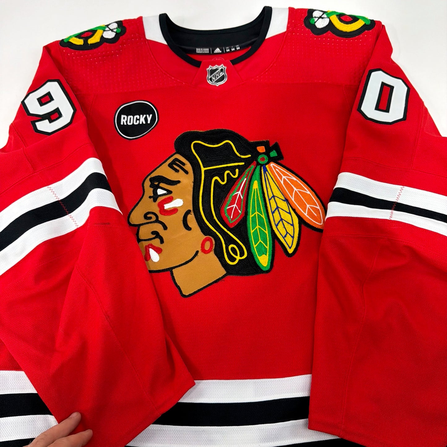 Tyler Johnson #90 Home Chicago Blackhawks Game Worn Jersey 2023-2024, Set 2 | Size 54 | 8791-25577