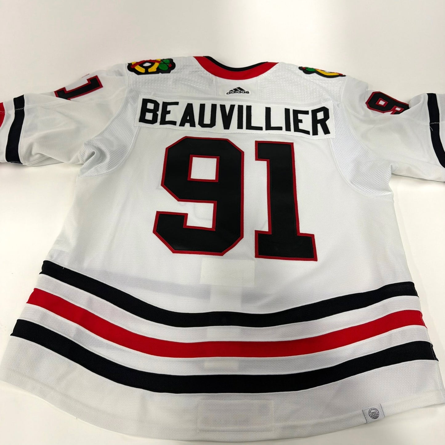 Anthony Beauvillier #91 Away Chicago Blackhawks Team Issued Jersey 2023-2024, Set 2 | Size 56 | 4635-23751