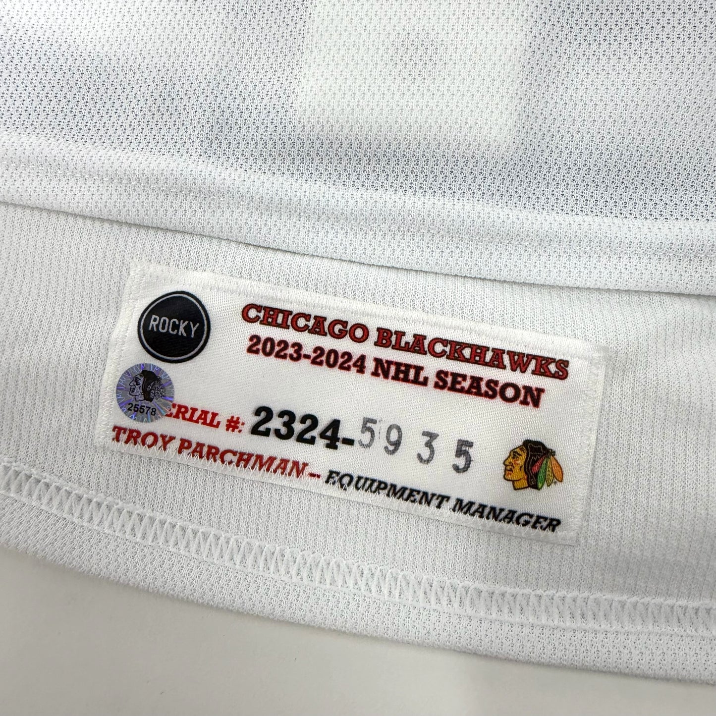 Anthony Beauvillier #91 Home Chicago Blackhawks Game Worn Jersey 2023-2024, Set 2 | Size 56 | 5935-25578