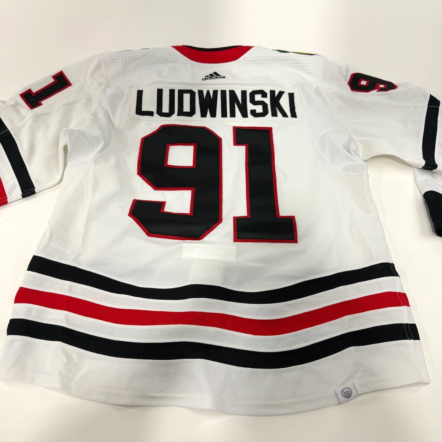Paul Ludwinski #91 Away Chicago Blackhawks Team Issued Jersey 2023-2024 | 25633