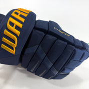 Used Navy STL Blues Warrior Alpha DX Pro Gloves | 14" | Suter | D95 - Top Flight Hockey