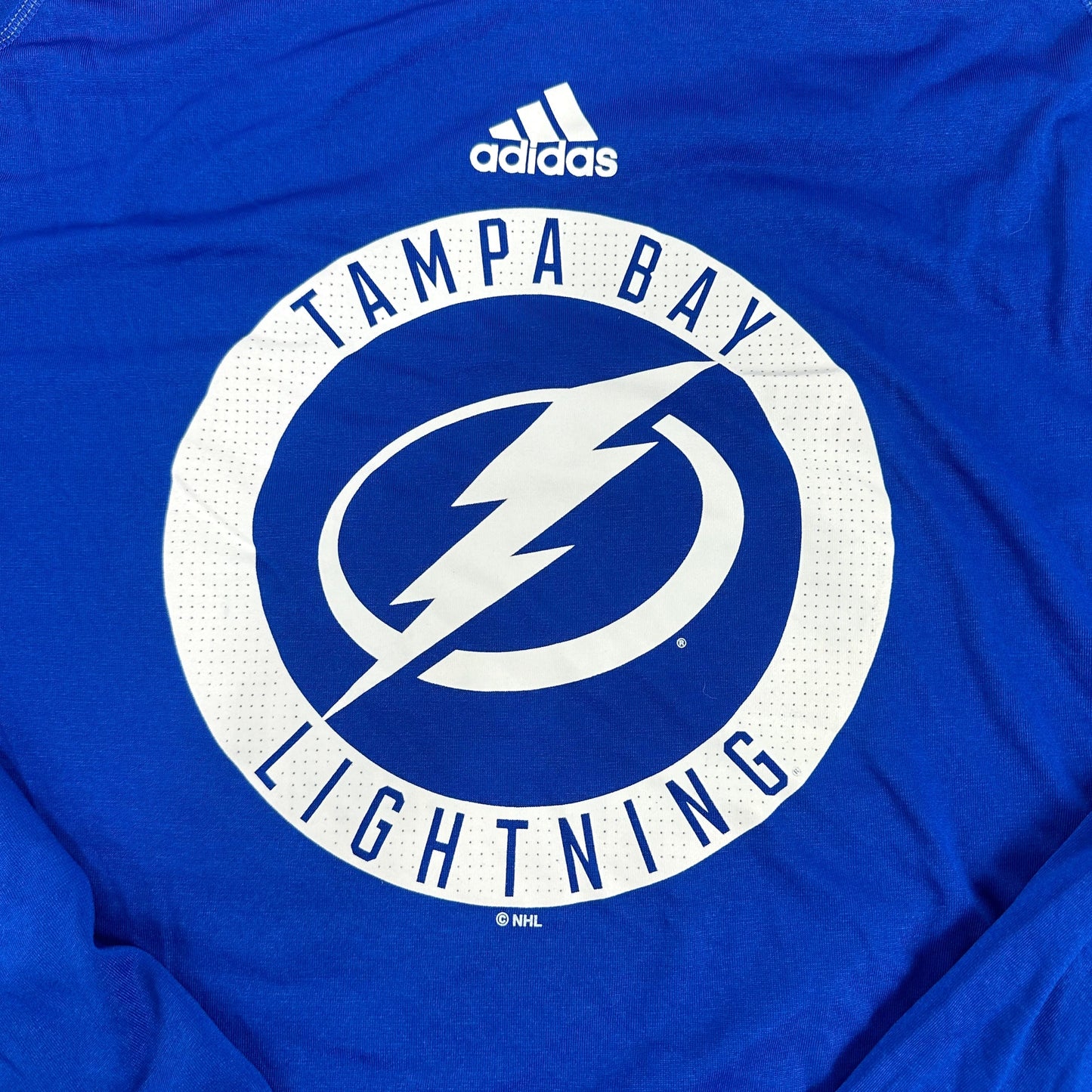 Brand New Blue Tampa Bay Lightning Adidas Long Sleeve Shirt | TEAM ISSUED