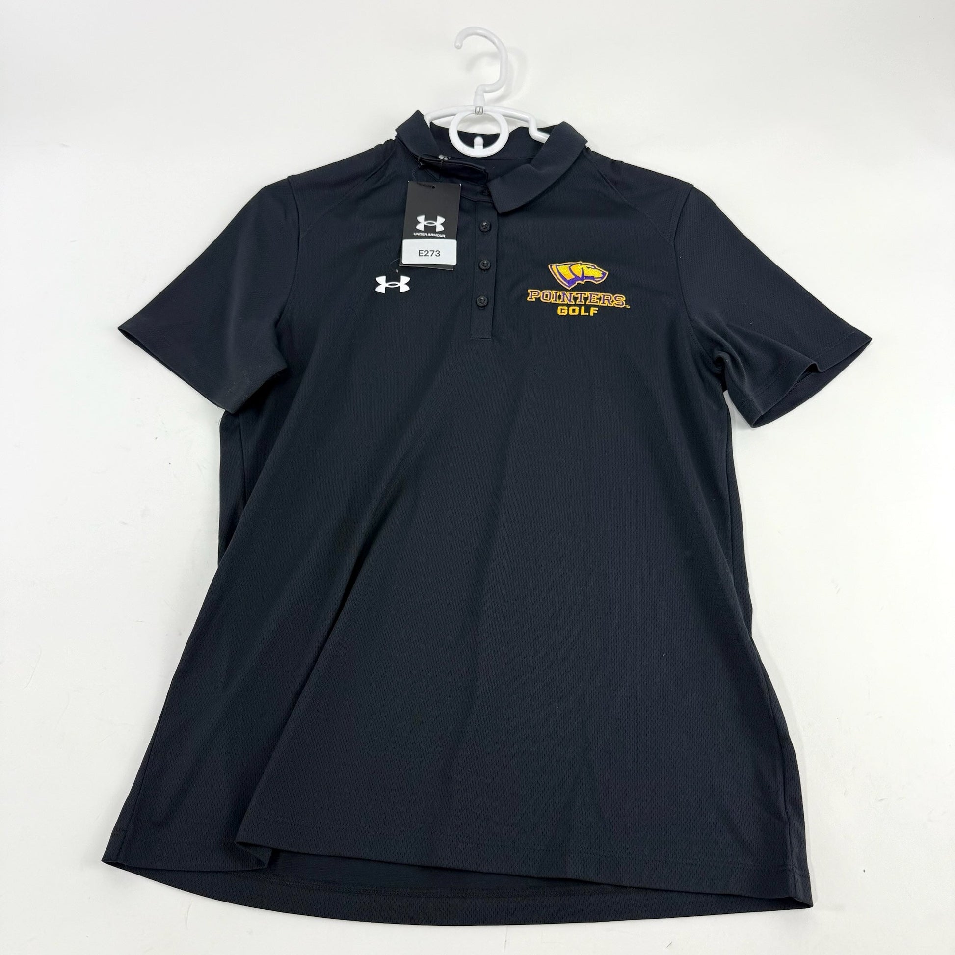New Black Womens Under Armour UWSP Pointers Golf Polo | Womens M | E273 - Top Flight Hockey