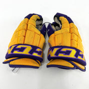 Used Yellow and Purple CCM 4 Roll Pro Gloves | 14" | E464 - Top Flight Hockey