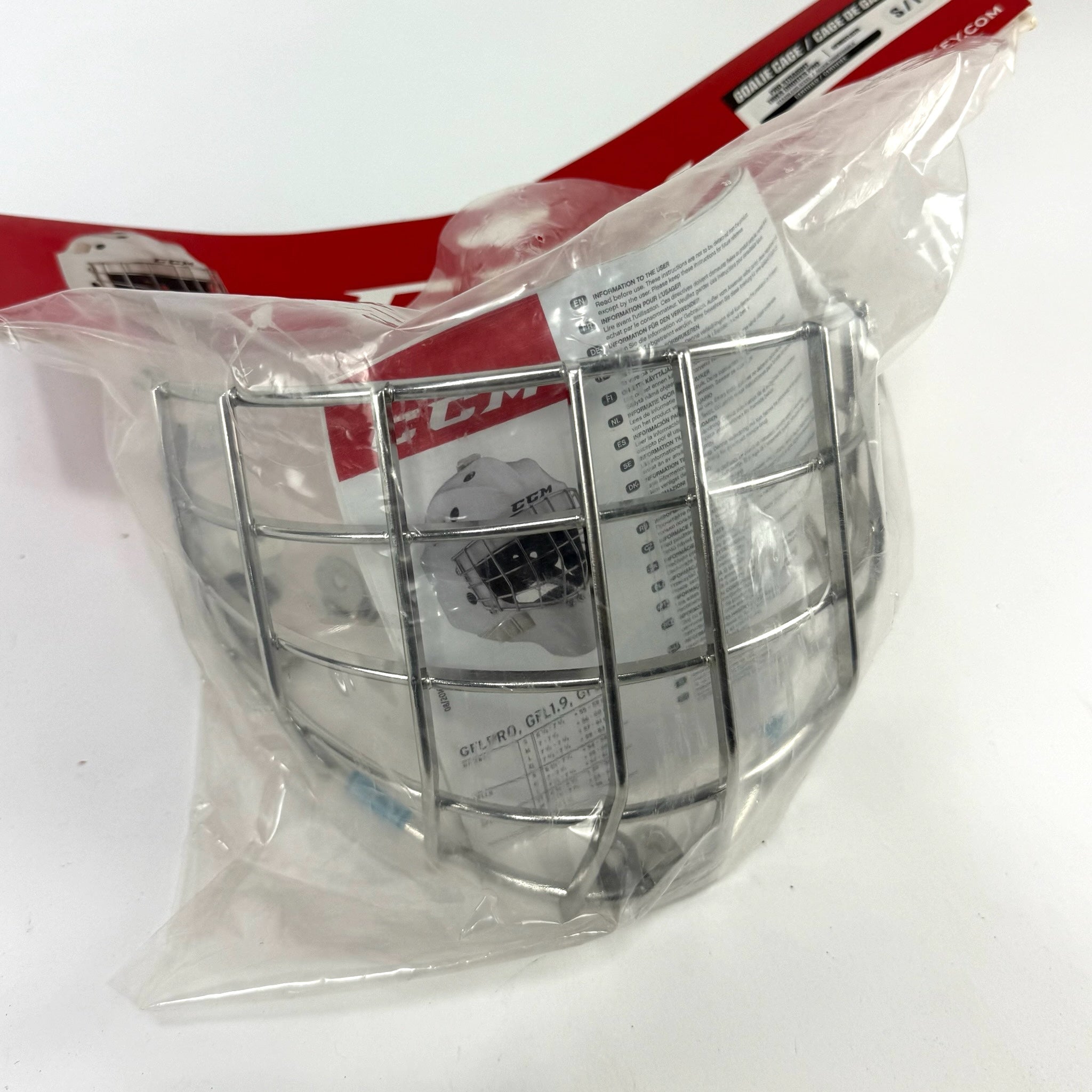 New Chrome CCM Pro Straight Goalie Cage | Sr Small - Top Flight Hockey