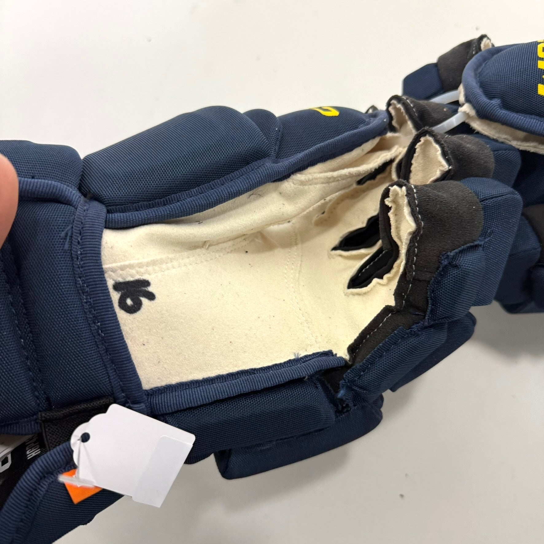 New Navy and Yellow CCM HPG43 Gloves | 15" | #A51 - Top Flight Hockey