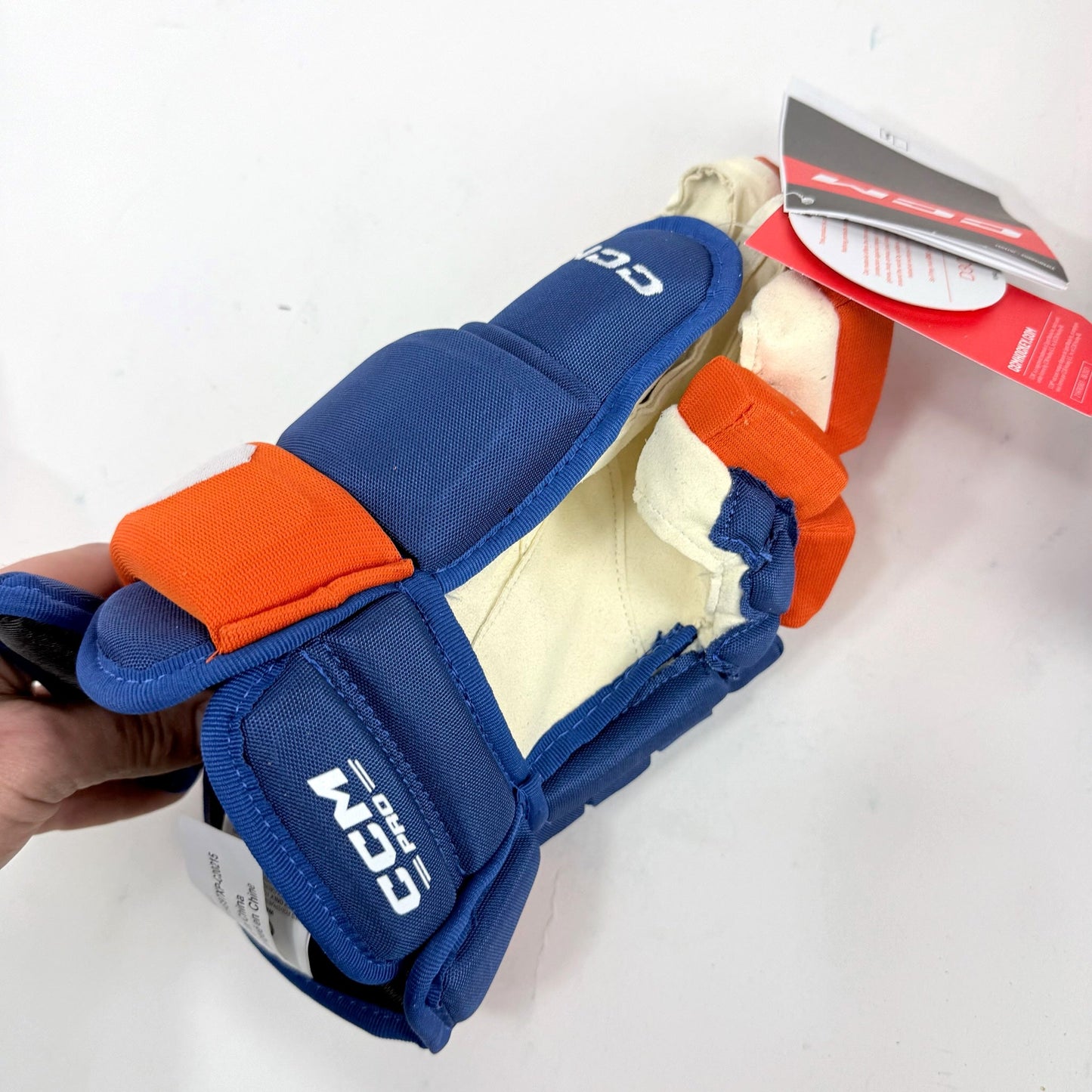 New Blue and Orange CCM HG97XP Gloves | New York Islanders | 14" - #191035691094