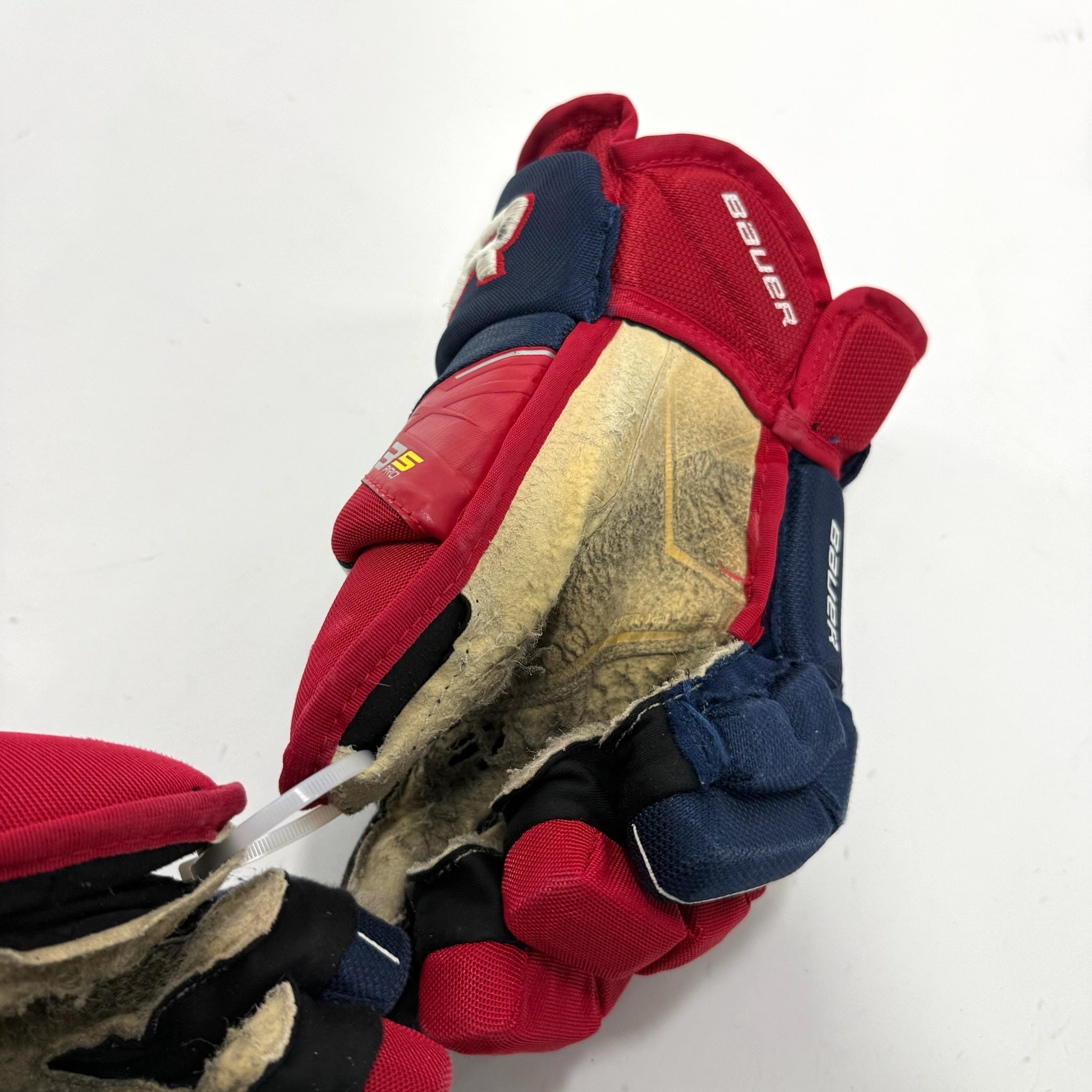 Used Navy/Red/White Bauer Supreme 3S Pro Gloves | 14" | A4 - Top Flight Hockey