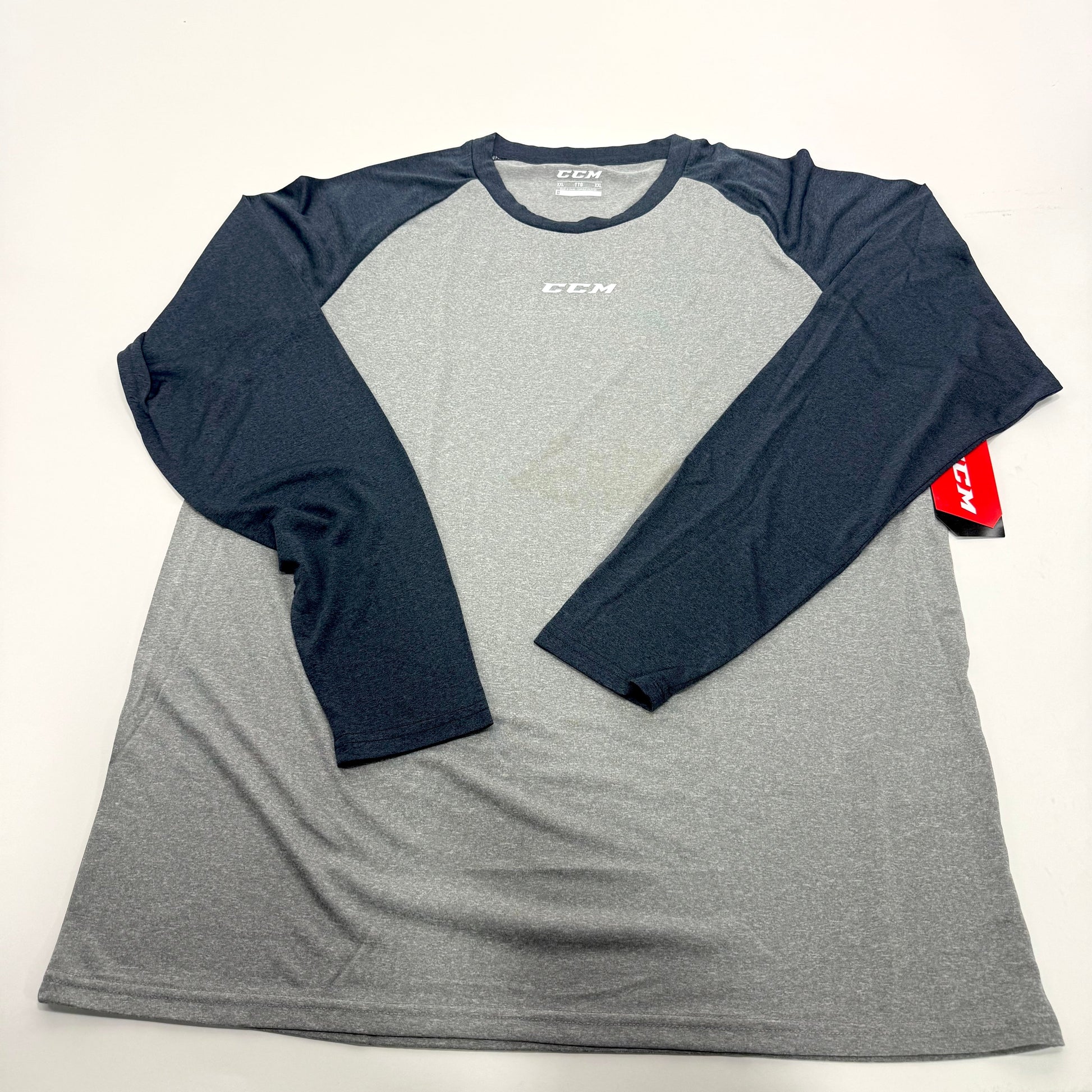 New CCM Mens Basecamp Two Tone Long Sleeve | Grey/Navy | Senior XXL | #191520510992 - Top Flight Hockey