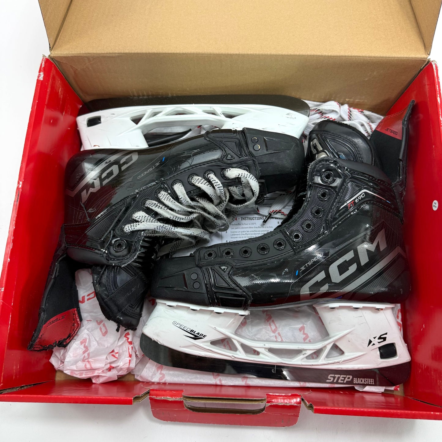 Used Black CCM Jetspeed FT690 Skates | Size 7.5 R | #A18 - Top Flight Hockey