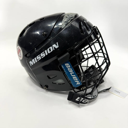 Used Black Mission M15 Helmet With Cage | Junior Small | J151