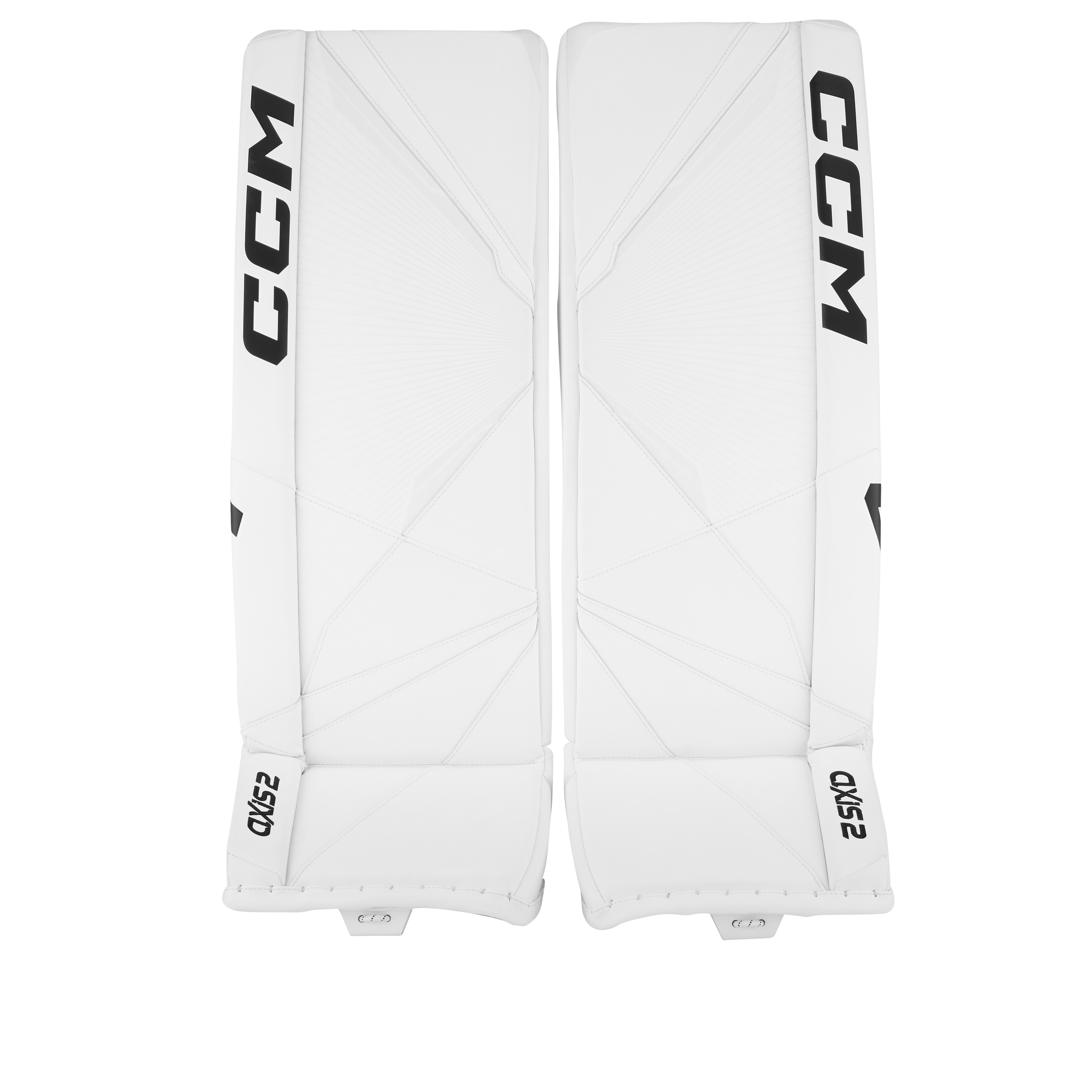 New CCM White Axis 2 Goalie Pads | 33+1" | #191520438258 - Top Flight Hockey