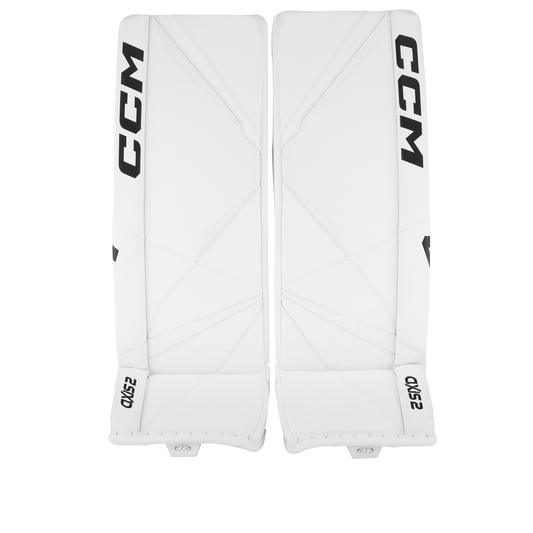 New CCM White Axis 2 Goalie Pads | 33+1" | #191520438258 - Top Flight Hockey