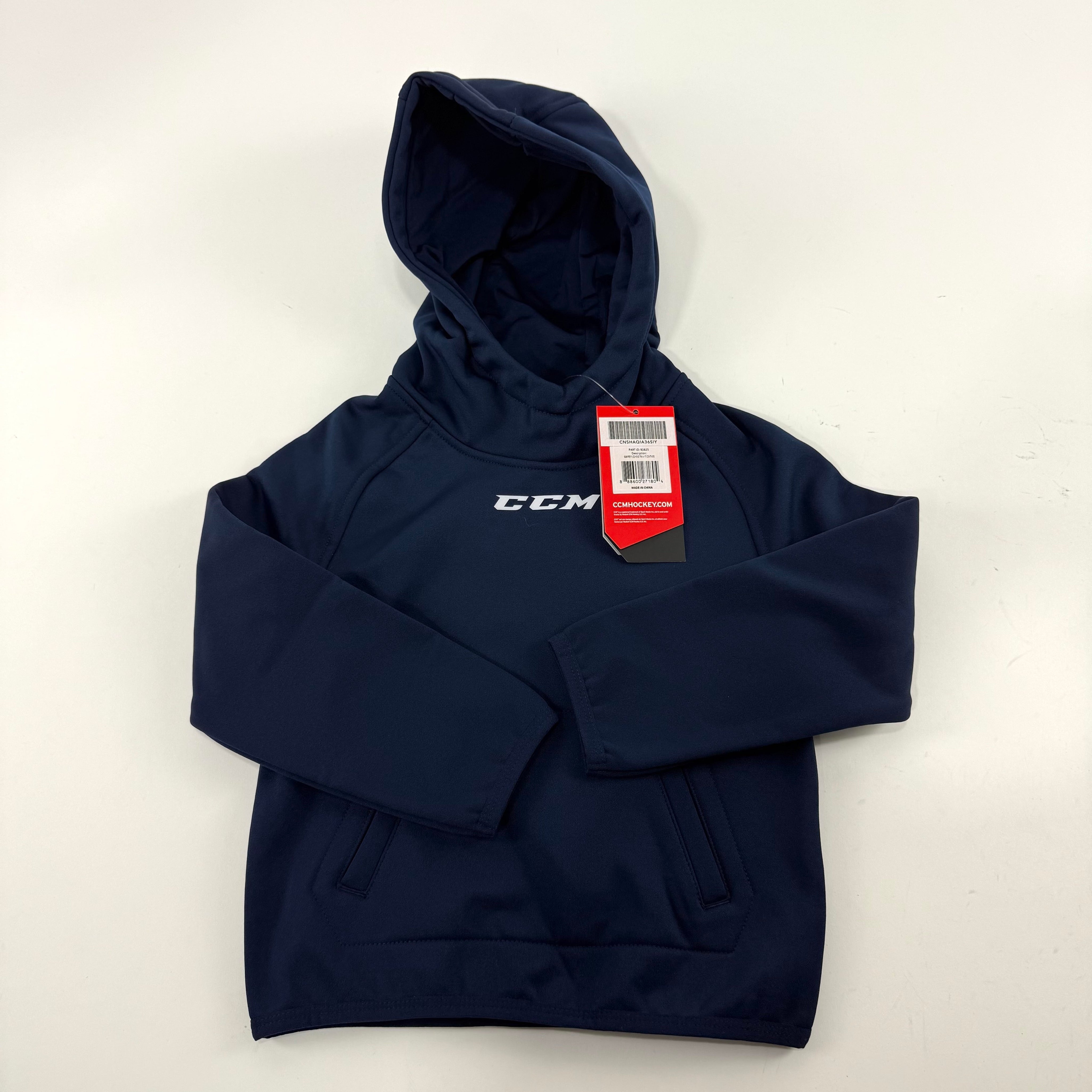 New Navy CCM Youth Pullover Performance Fleece Hoodie Youth XXS | #888600271804 - Top Flight Hockey