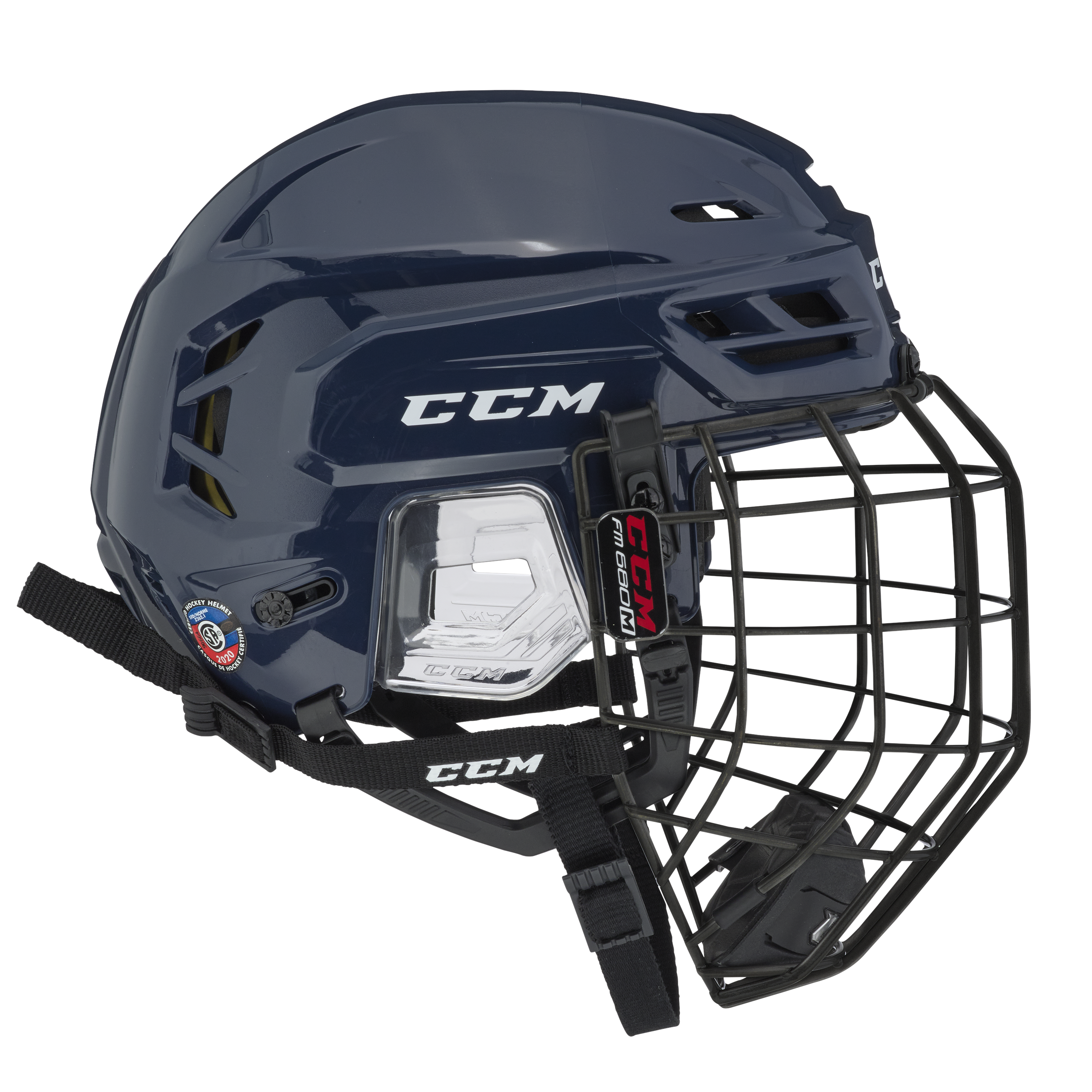 New CCM Navy Tacks 310 Helmet Combo | Senior M | #888600299150 - Top Flight Hockey