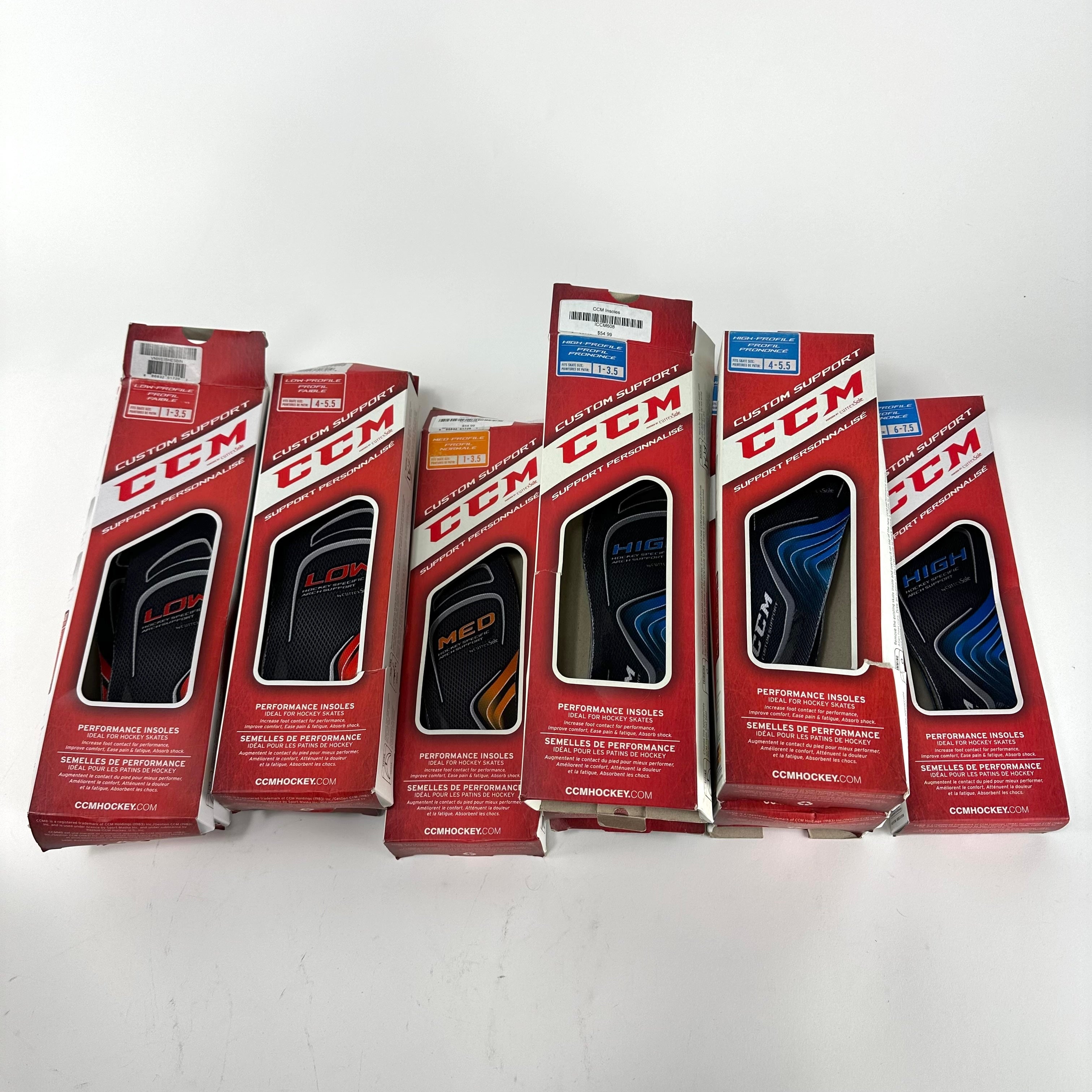 Brand New CCM Footbeds Size 1 - 7.5 (Low, Med, High) 4-5.5 LOW - Top Flight Hockey