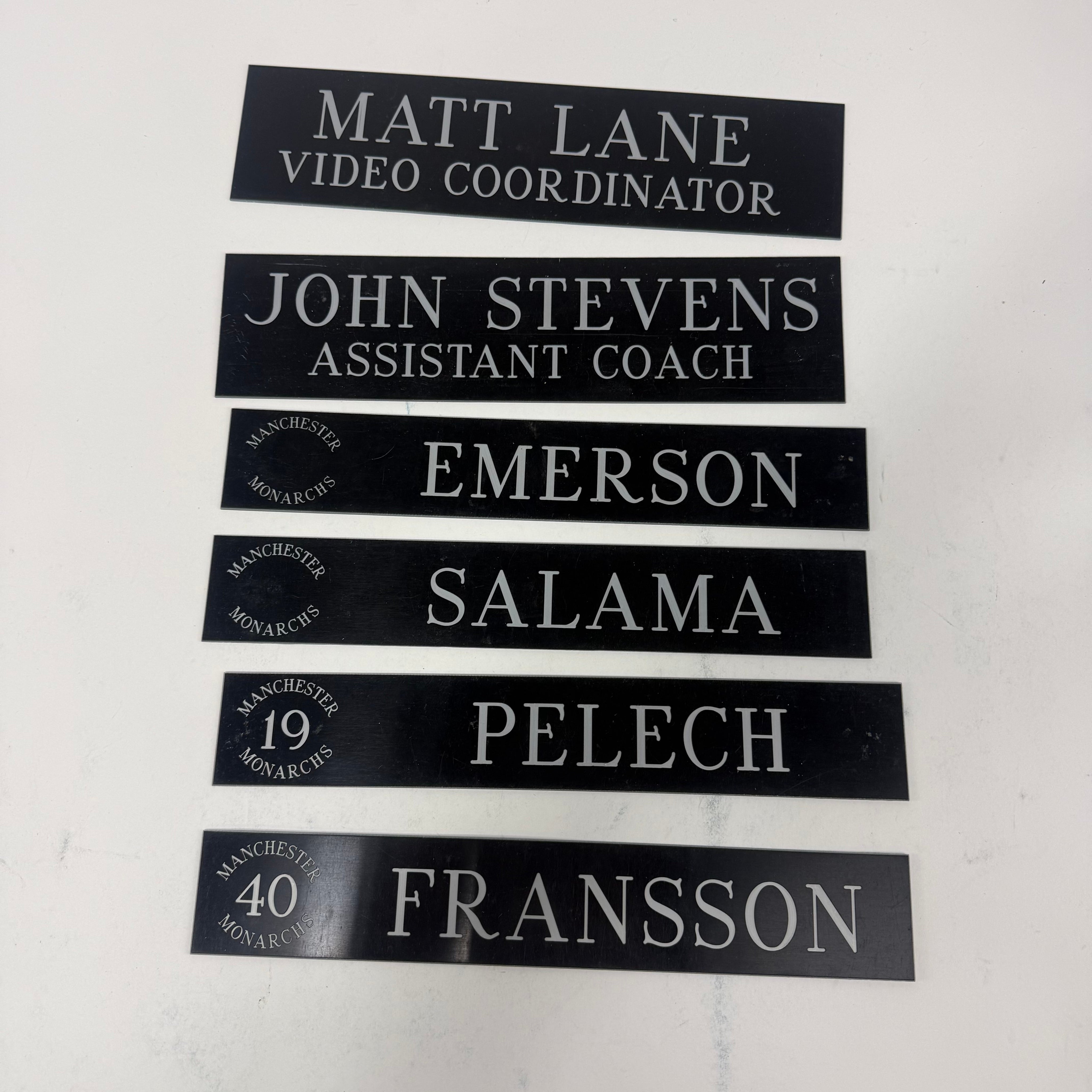 Manchester Monarchs Black Locker Room Nameplates
