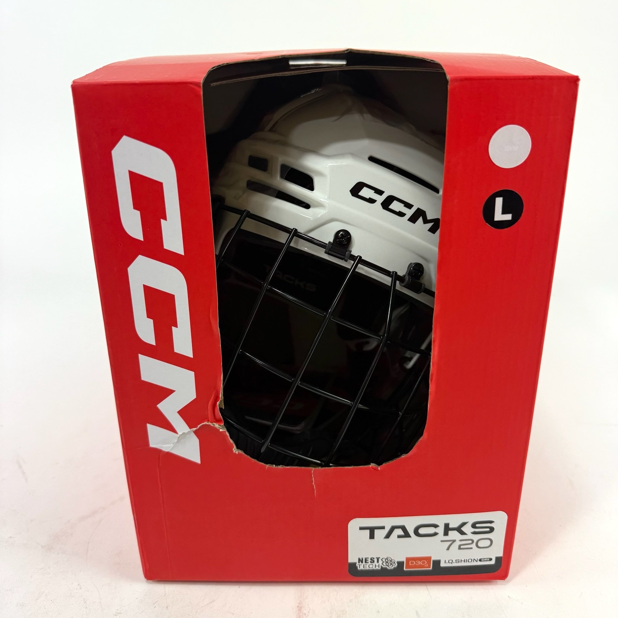 New White CCM Tacks 720 Combo | Large - Top Flight Hockey