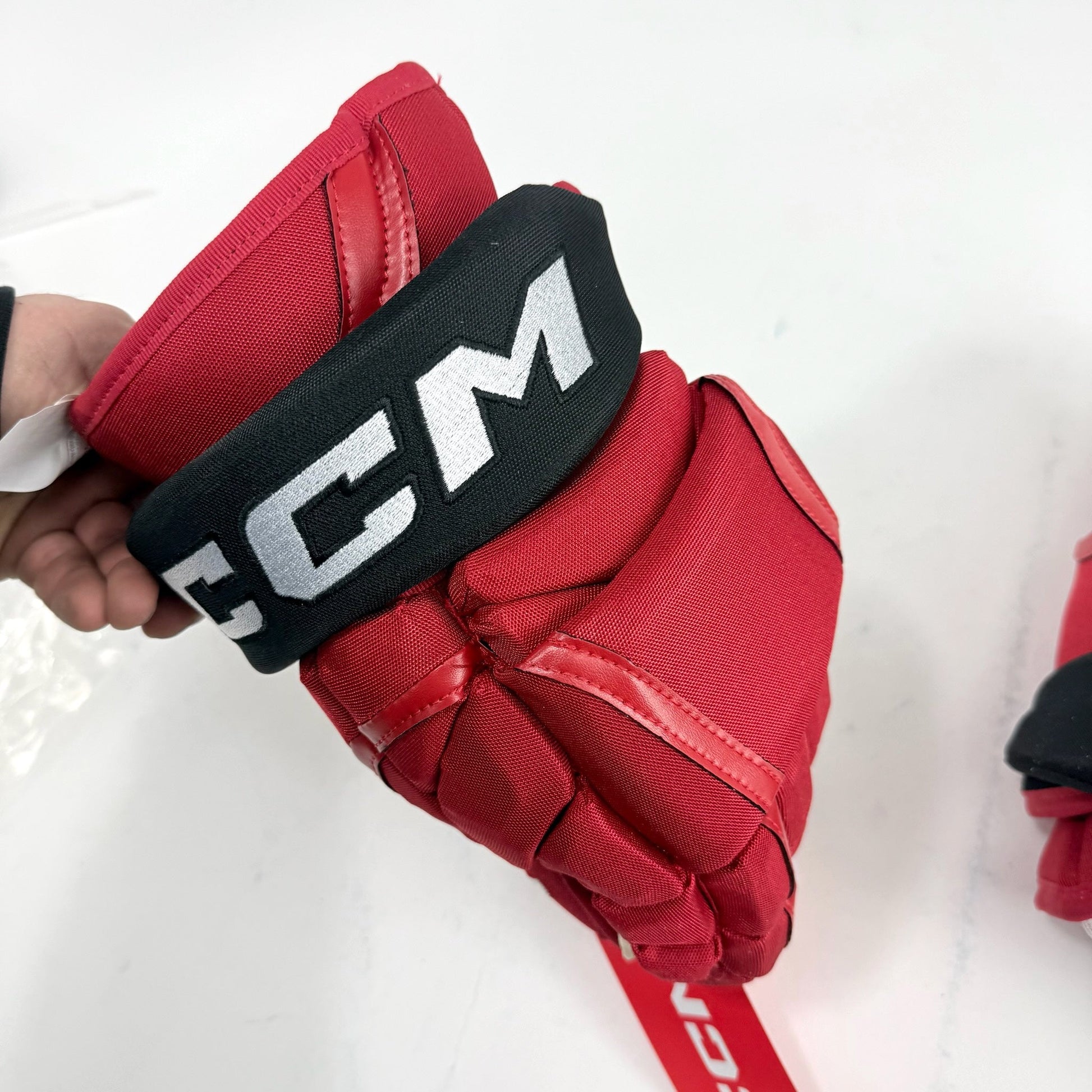 New Red and Black CCM HG12 Gloves | New Jersey Devils | 14" - #191035274310 - Top Flight Hockey