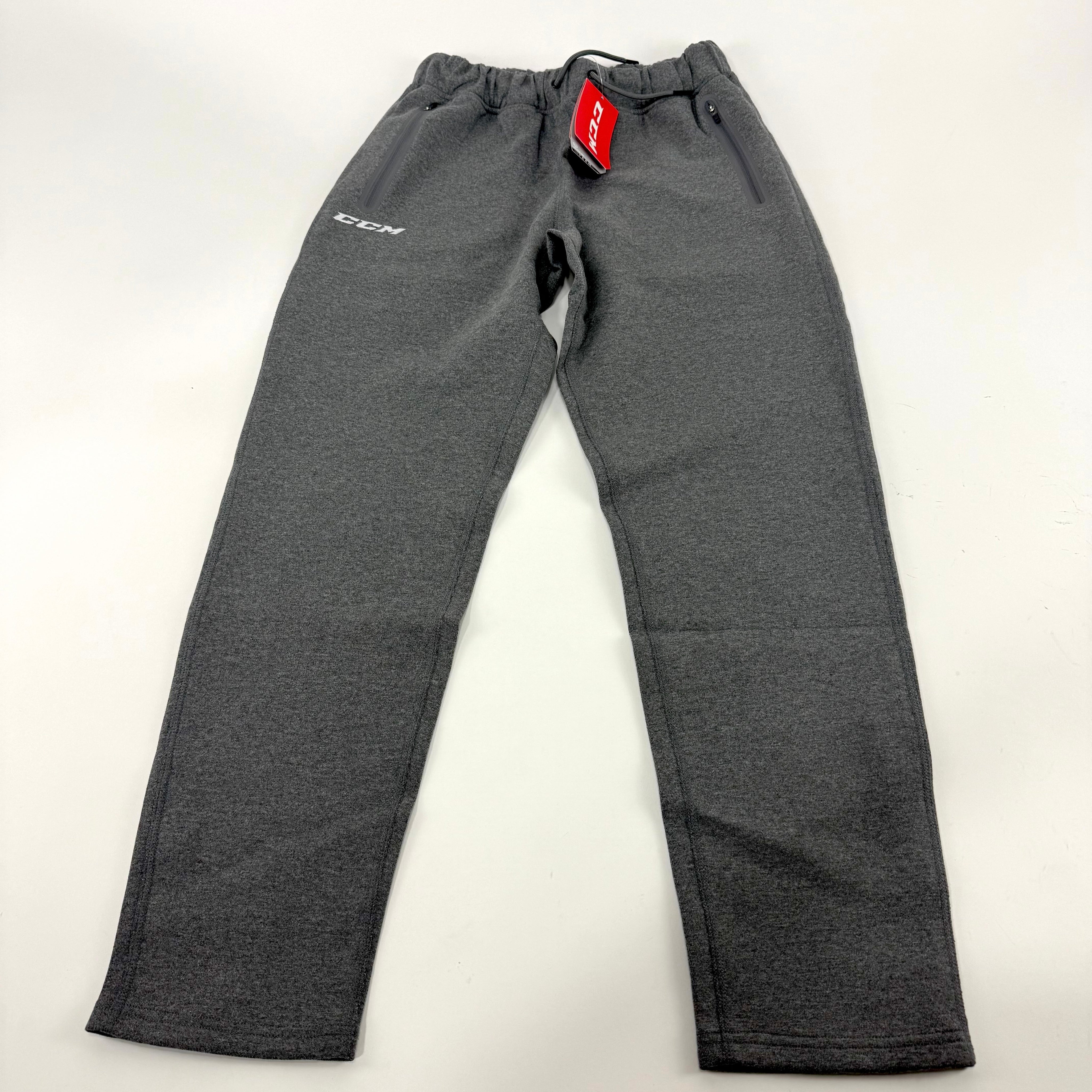 New Dark Grey CCM Youth Premium Tapered Fleece Pant | Youth XL | #191520015633 - Top Flight Hockey