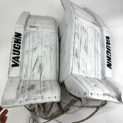 Used White Vaughn XFP Goalie Pads | 31 +2" - Top Flight Hockey