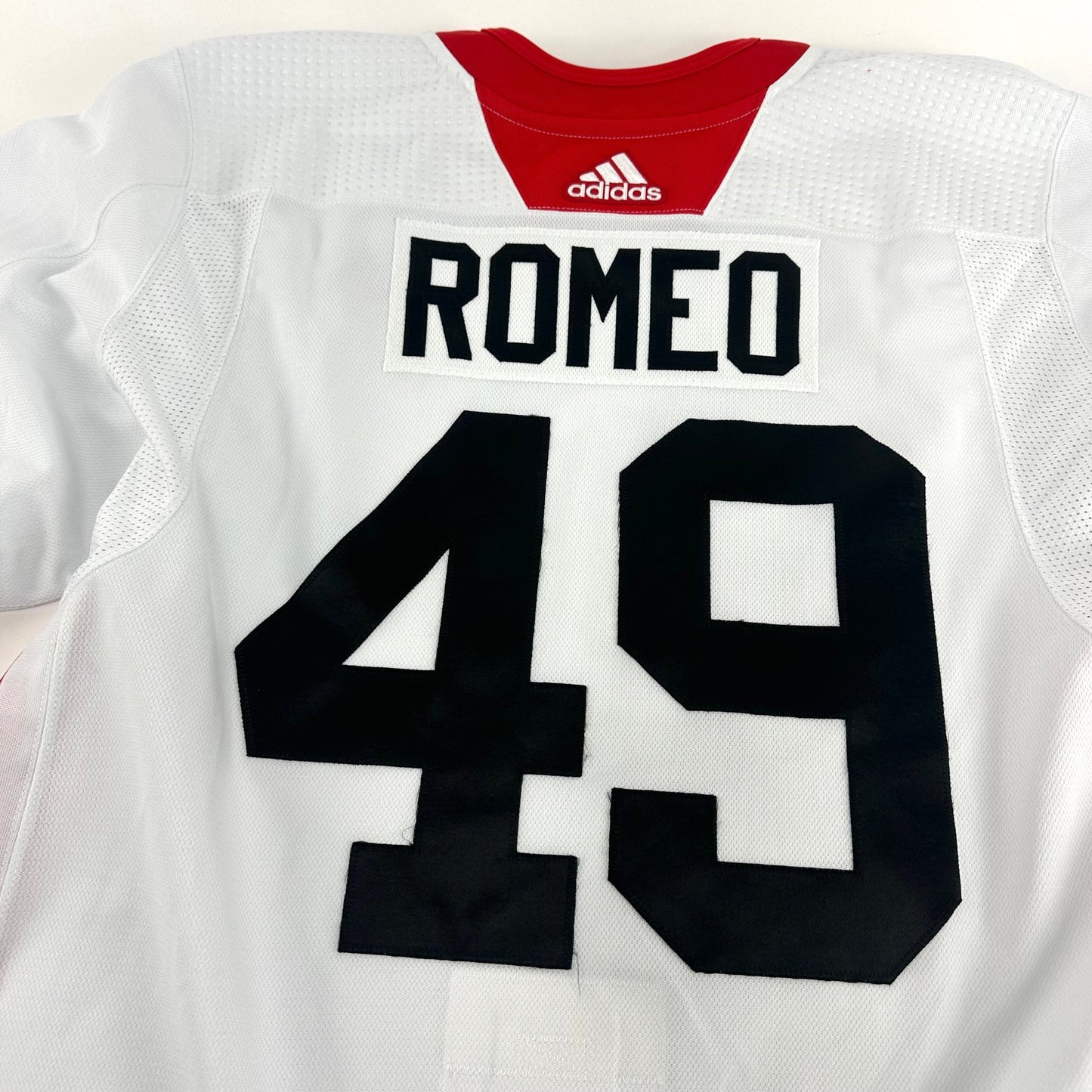 ROMEO #49 - White Chicago Blackhawks Camp / Practice Jersey - Adidas MIC Size 56