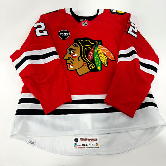 Nikita Zaitsev #22 Home Chicago Blackhawks Game Worn Jersey 2023-2024, Set 2 | 9338-25568