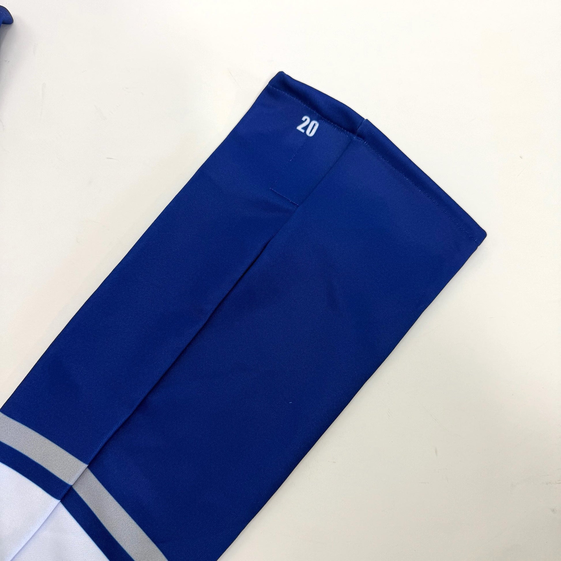 New Royal Blue With White Stripes MNM Socks | 20" - Top Flight Hockey