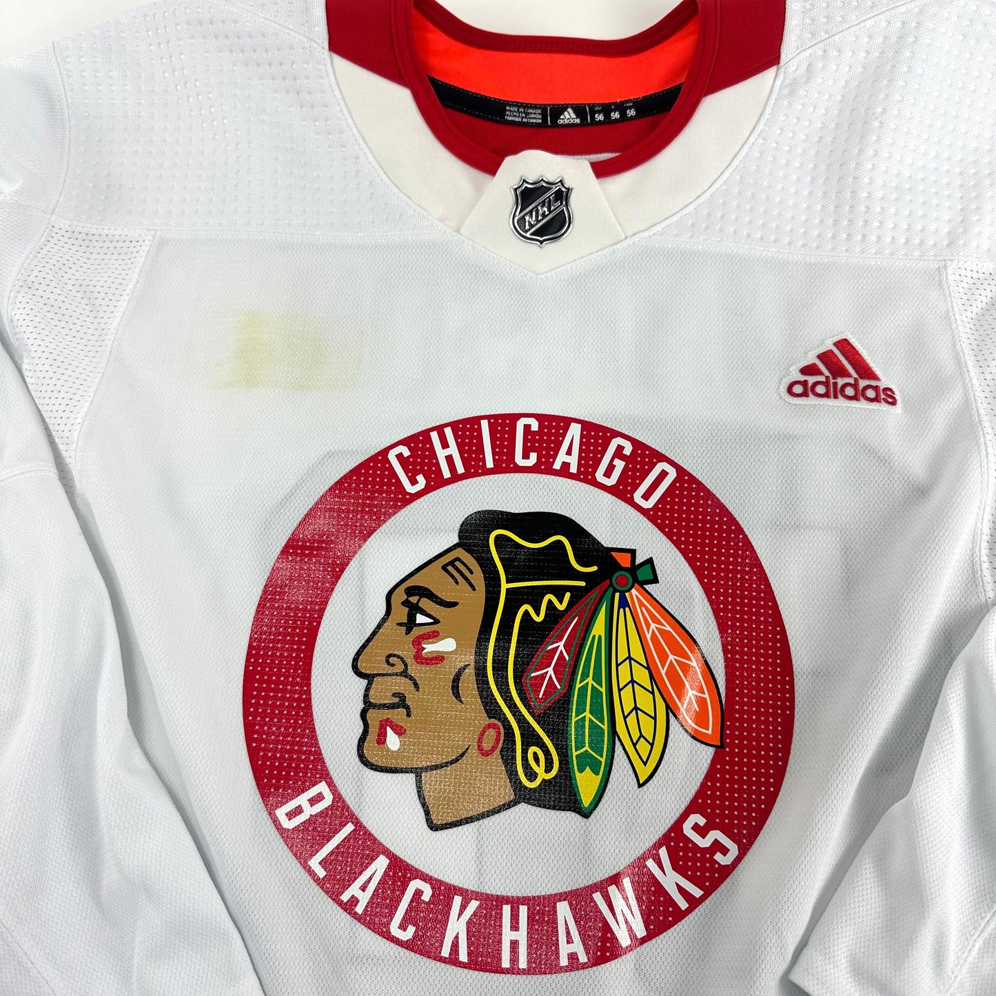 JOHNSON #90 - White Chicago Blackhawks Camp / Practice Jersey - Adidas MIC Size 56