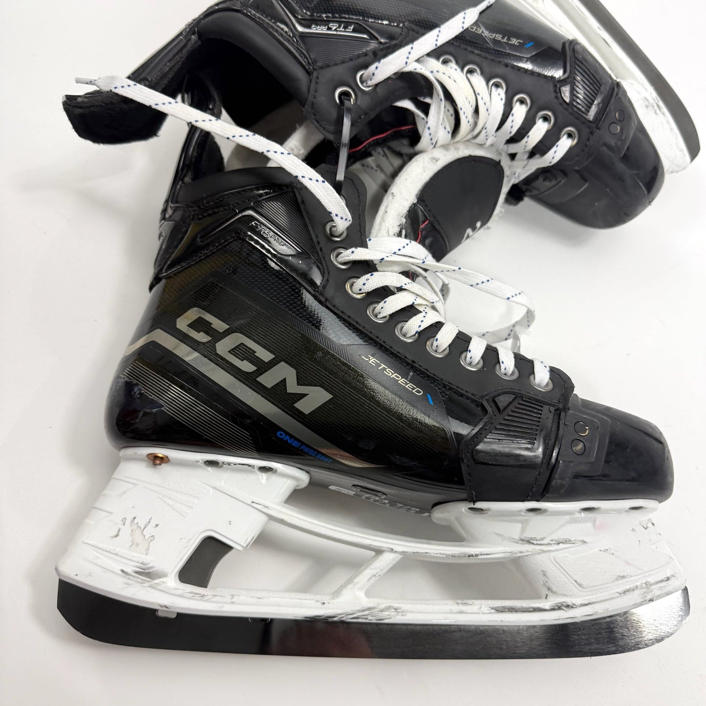 Used Black CCM Jetspeed FT6 Pro Skates | 8.5 D | Chicago Blackhawks Lukas Reichel | BH304 - Top Flight Hockey