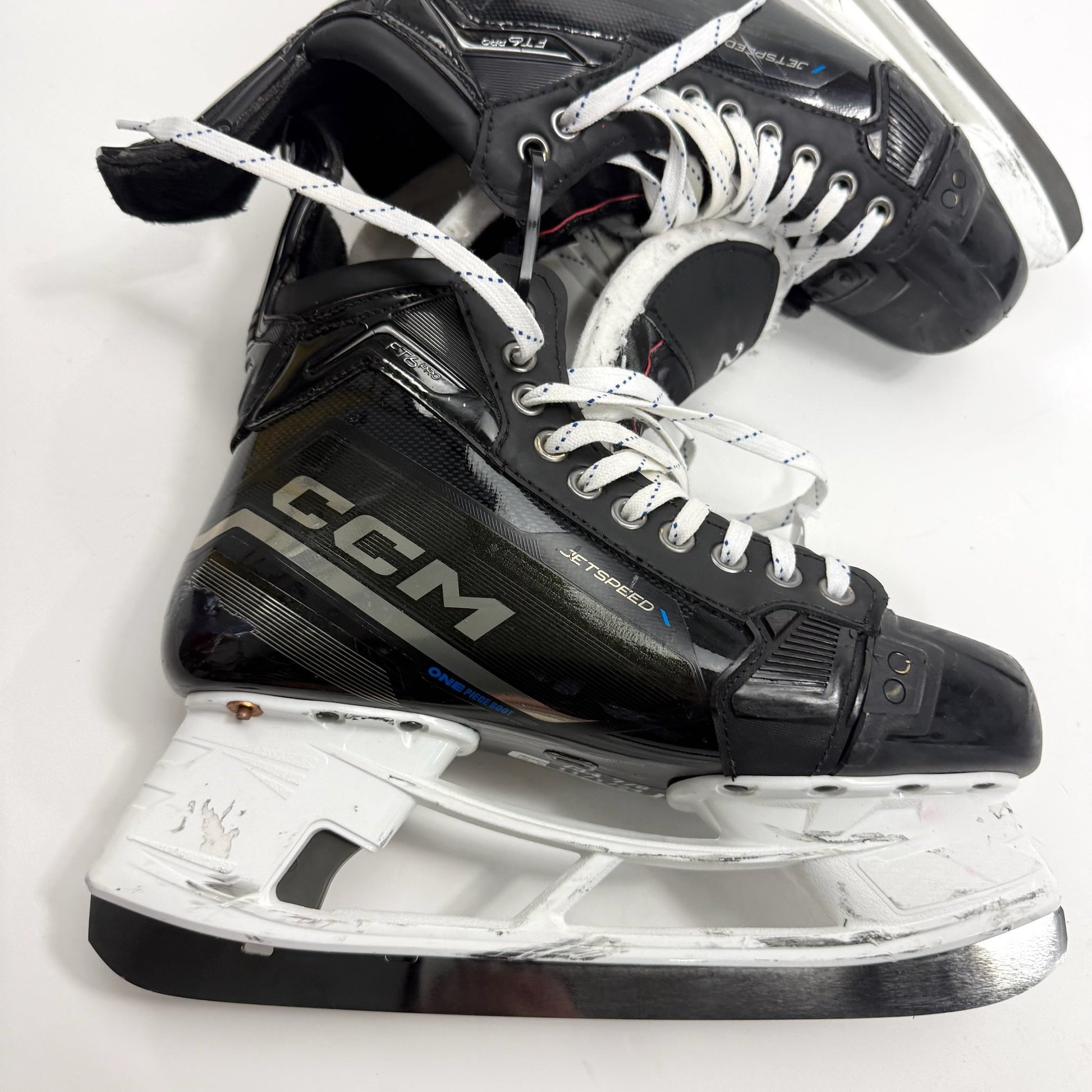 Used Black CCM Jetspeed FT6 Pro Skates | 8.5 D | Chicago Blackhawks Lukas Reichel | BH304 - Top Flight Hockey