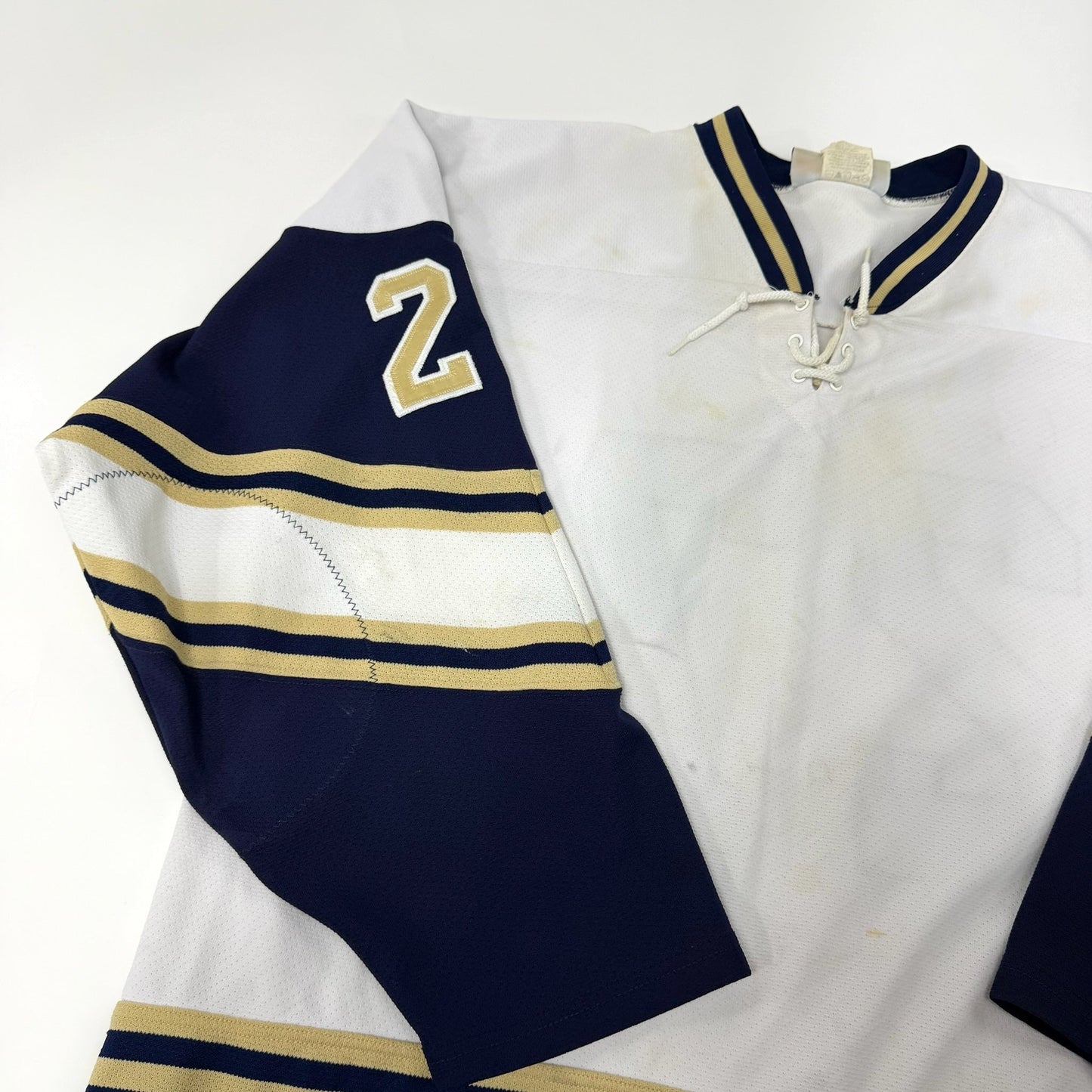 Used White/Navy/Gold Blank AK Hockey Jersey | Senior XL | AB741
