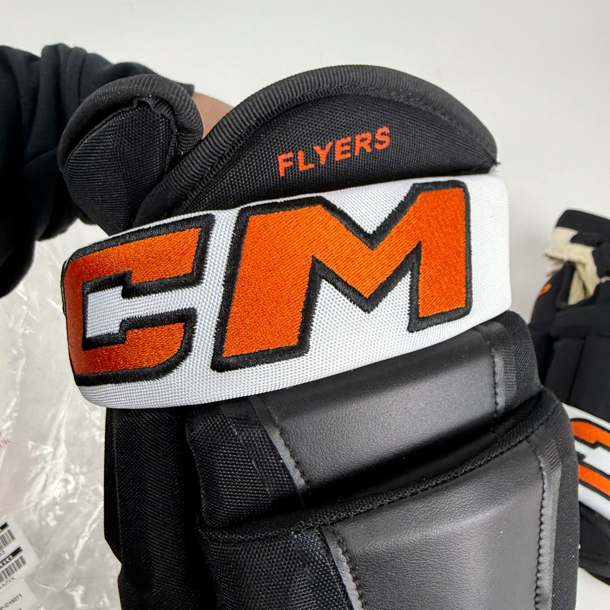 New Black White Orange CCM HG97 Gloves | Flyers | 14" - #191035520493
