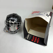 New Black Jofa 390 Hockey Helmet with Cage | Junior - Top Flight Hockey