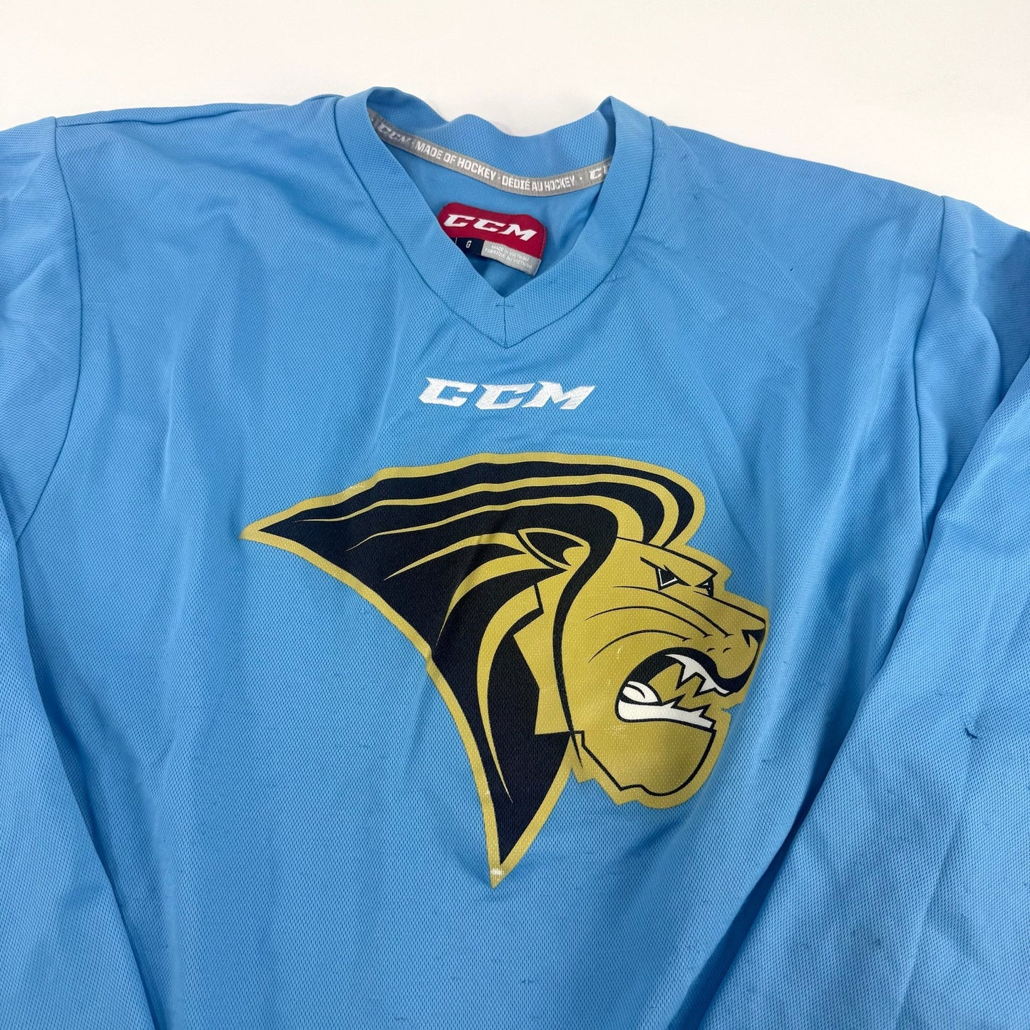 Used Baby Blue Lindenwood CCM Practice Jersey | Large | E242 - Top Flight Hockey