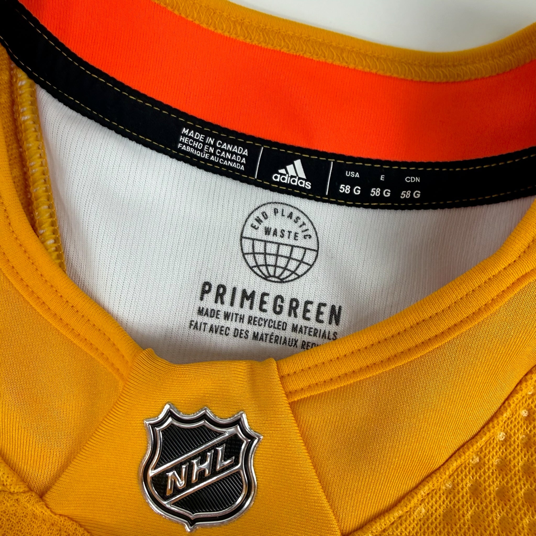 Brand New MIC PrimeGreen Yellow Adidas Practice Jersey - Size 58G - Top Flight Hockey