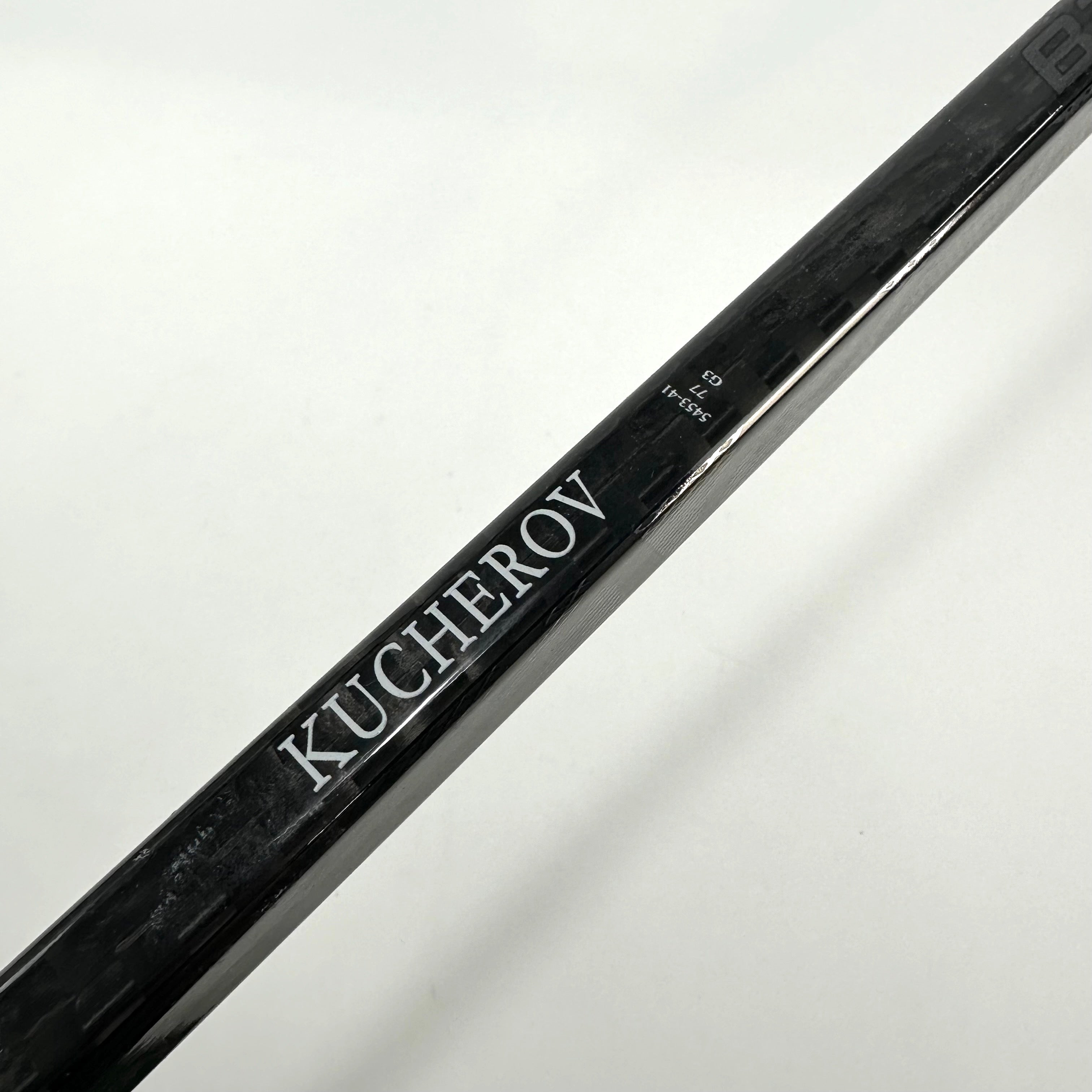 Used Once KUCHEROV Blacked Out Bauer Hyperlite G3 Profile - 77 Flex - Kucherov Curve - Stick#76