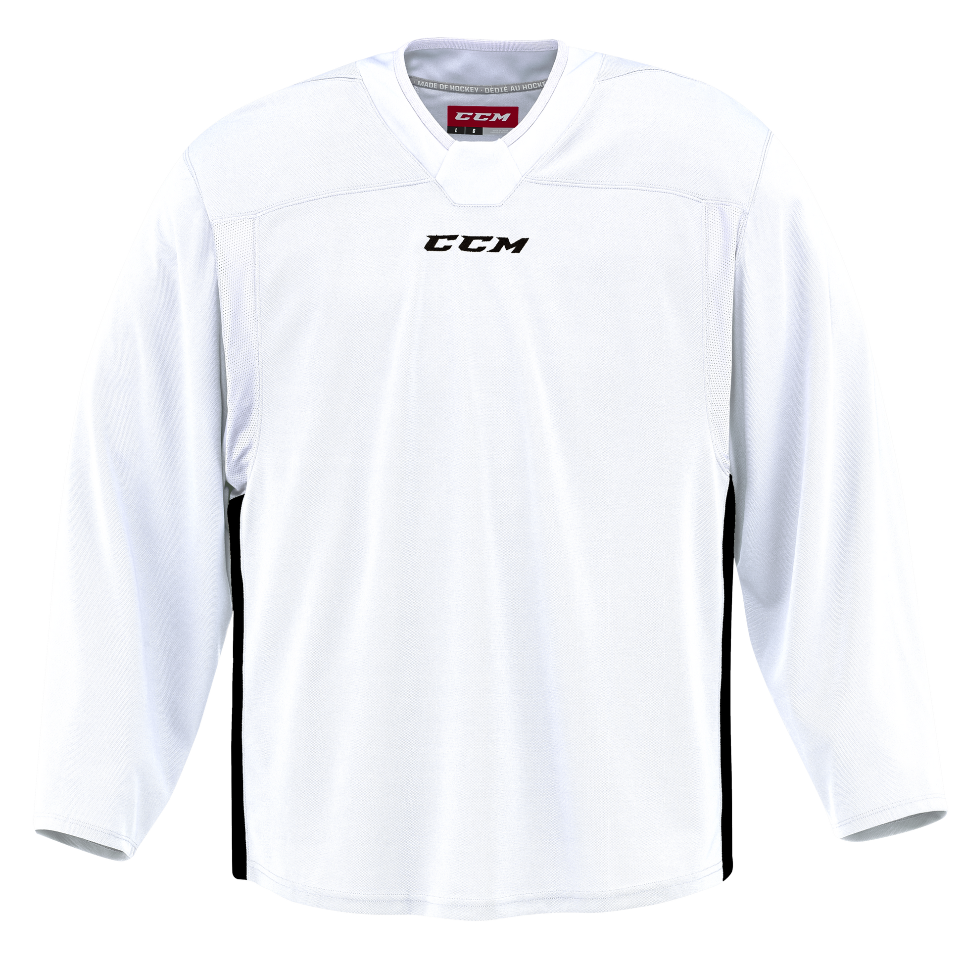 New CCM 6000 Series Quicklite Practice Jersey White/Black | Senior XXL | #888600657073 - Top Flight Hockey